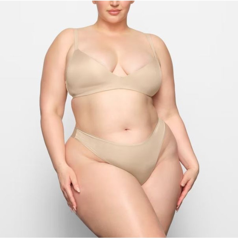 Skims Fits Everybody Wireless T-Shirt Demi Bra Lightly Lined Sand Size 34a